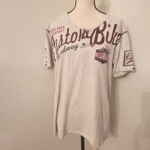 Infinity Man grey super speed custom bike short sleeve cotton  T shirt, size L